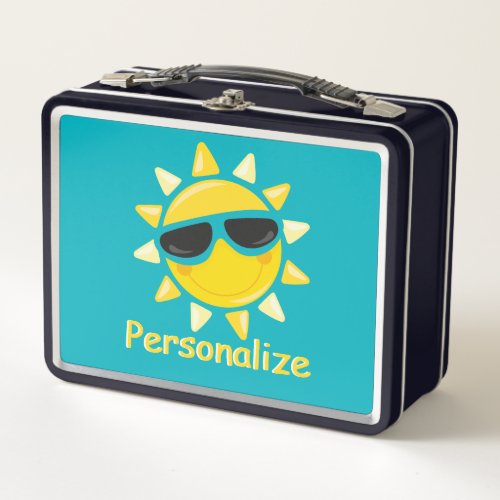 Happy Sunshine Cool Sun Sunglasses Personalized Metal Lunch Box