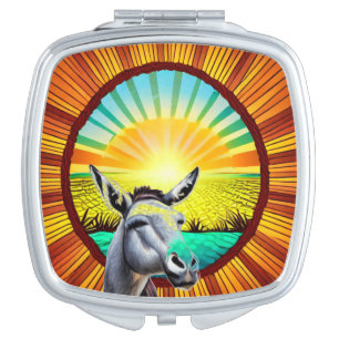 Happy Sunshine Donkey Compact Mirror