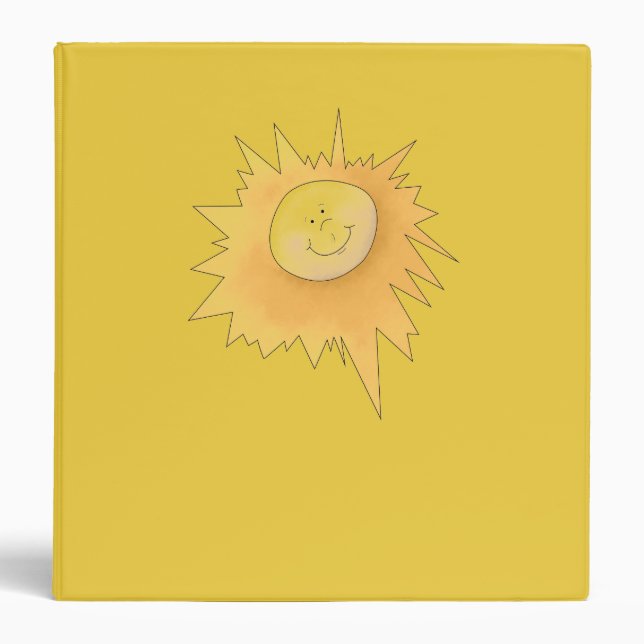 Happy Sunshine Face Yellow Binder (Front)