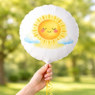 Happy Sunshine Yellow Blue Sky Baby Theme Balloon