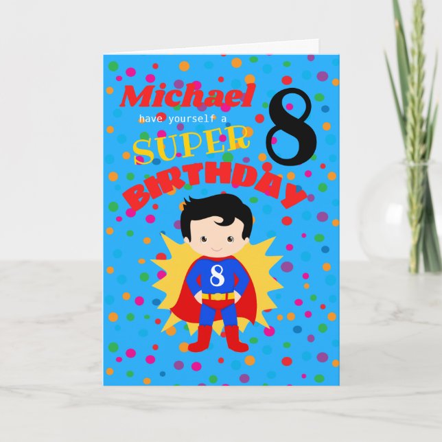 Happy Super Birthday - Boy Card (Front)