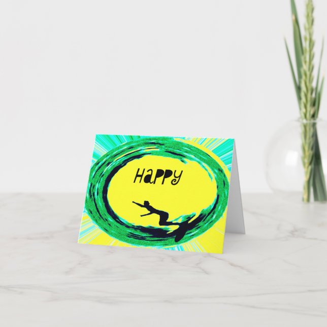 Happy Surfer Birthday Card (Front)