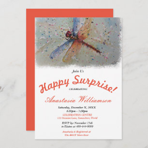 HAPPY SURPRISE PARTY DRAGON FLY INVITATION