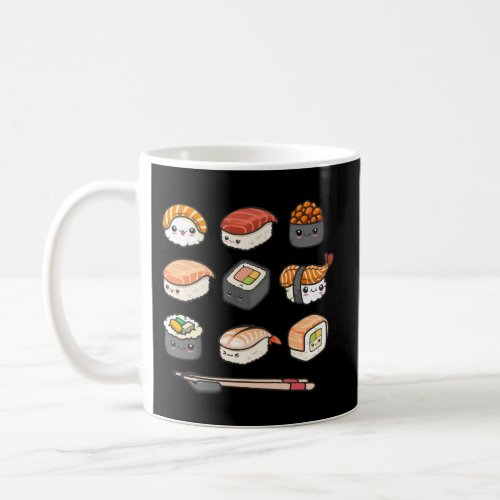 Happy Sushi Anime Kawaii Set Japanese Food Otaku g Coffee Mug