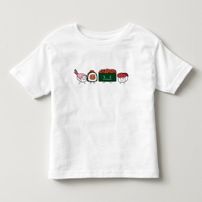 Happy Sushi Brothers rice Japanese shrimp salmon Toddler T-shirt (Front)