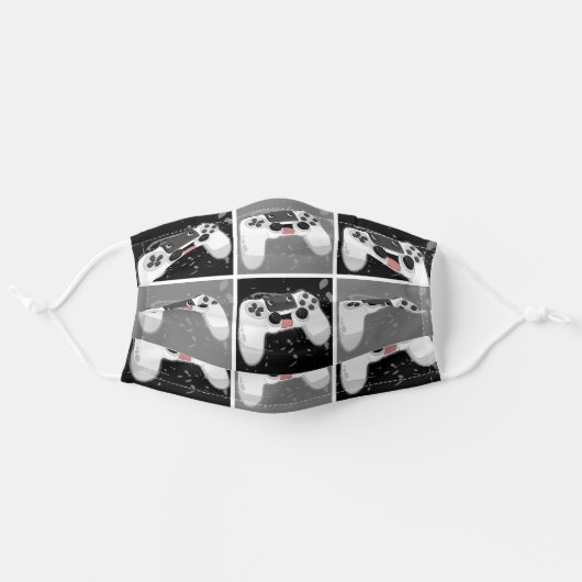 Happy & Sweaty Video Game Controller Adult Cloth Face Mask (Front, Unfolded)