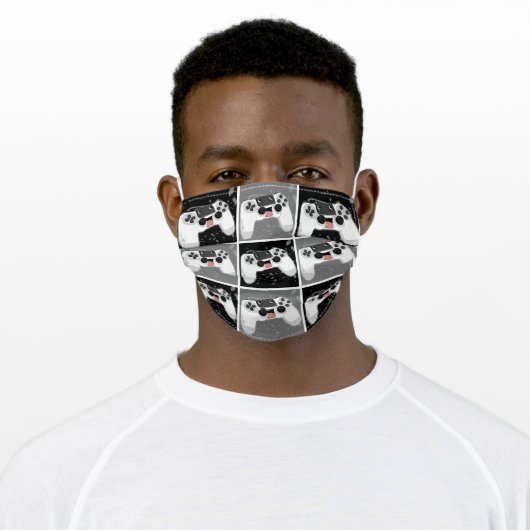 Happy & Sweaty Video Game Controller Adult Cloth Face Mask (Worn)