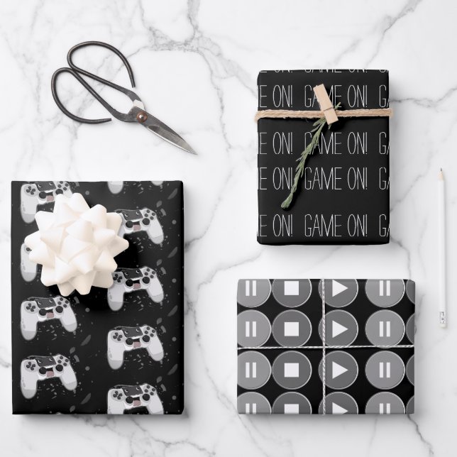 Happy & Sweaty Video Game Controller Wrapping Paper Sheets (Front)