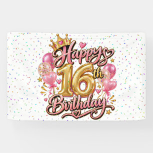 Happy Sweet 16 Birthday Banner
