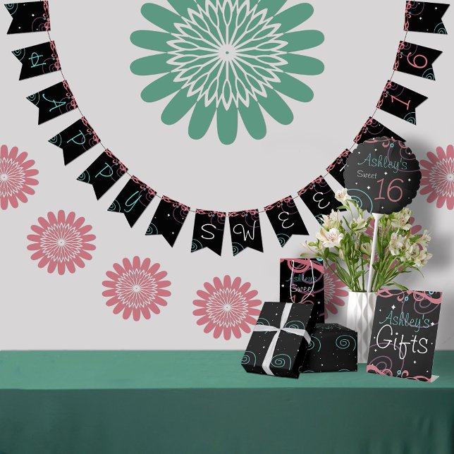 Happy Sweet 16 Birthday Party Bunting Flags (Creator Uploaded)