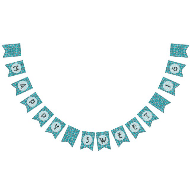 Happy Sweet 16 Birthday Party Bunting Flags (All)