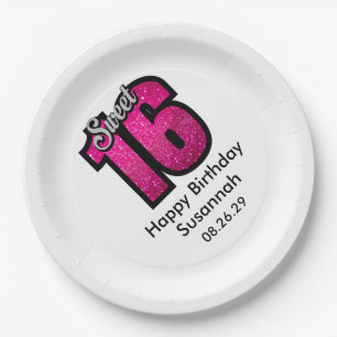 Happy Sweet 16 Birthday Party Paper Plates