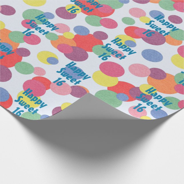 Happy Sweet 16 Birthday Wrapping Paper (Corner)