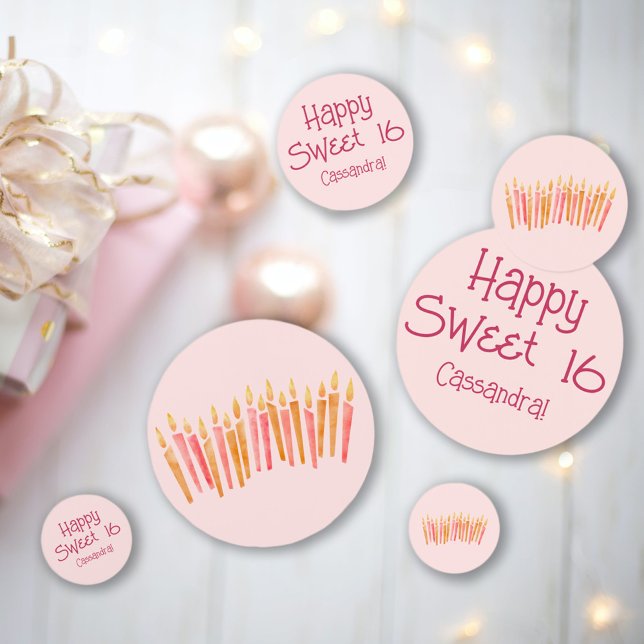 Happy Sweet 16 Candles Table Confetti (Creator Uploaded)