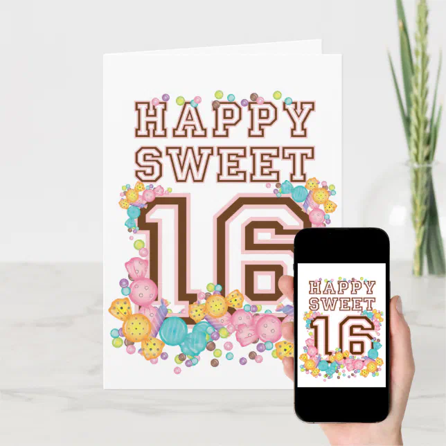 Happy Sweet 16 Candy Land Birthday Card | Zazzle