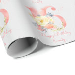 Happy Sweet 16 Floral 16th Birthday Wrapping Paper<br><div class="desc">Personalized 16th Birthday Gift Wrap. The template is set up for you to add your name or custom text in pink script typography. This delicate and feminine design features the number 16, decorated with a bouquet of flowers and foliage. It has a soft color palette of blush pink, apricot, yellow,...</div>