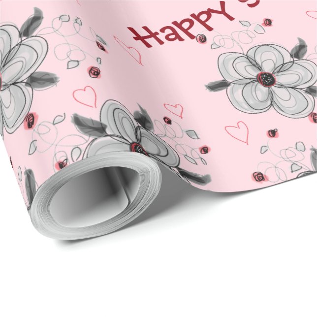 Happy Sweet 16 Pink Gift Wrap (Roll Corner)