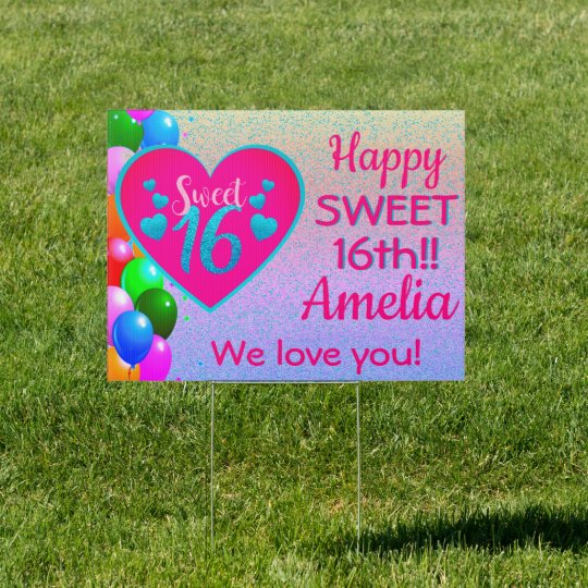 Happy Sweet 16th Birthday Sign #3 | Zazzle.com