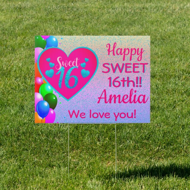 Happy Sweet 16th Birthday Sign #3 (Insitu)