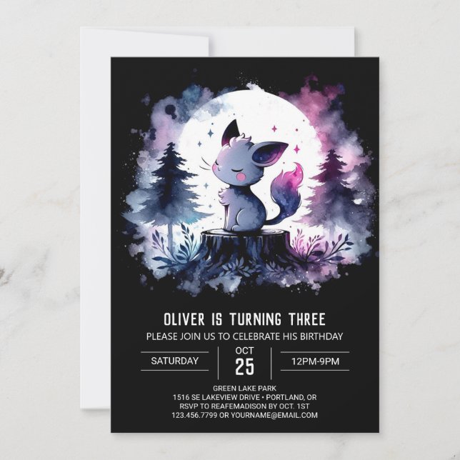 Happy Sweet Cat Birthday Invitation (Front)