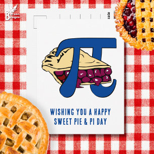 Happy Sweet Cherry Pie PI DAY Postcard
