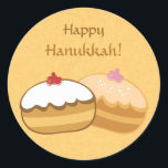 Happy Sweet Hanukkah Classic Round Sticker<br><div class="desc">Hanukkah - Happy Hanukkah Original & Creative Custom Gift Design. You may add or delete text,  change text font,  size,  align and colors.</div>