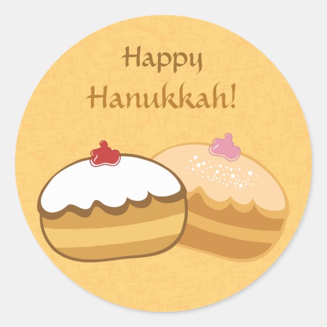 Happy Sweet Hanukkah Classic Round Sticker (Front)