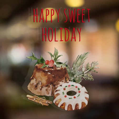 Happy Sweet Holiday  Christmas Window Cling