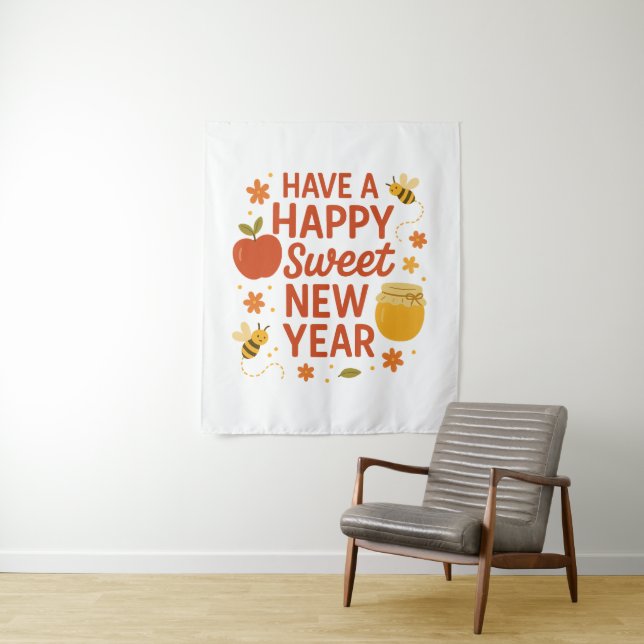 Happy Sweet New Year Tapestry (In Situ)
