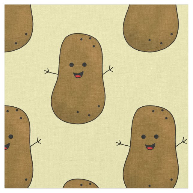 Happy Sweet Potato Fabric (Close Up)