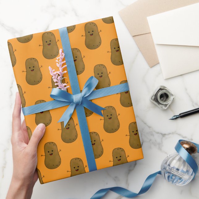 Happy Sweet Potato Orange Wrapping Paper (Gifting)