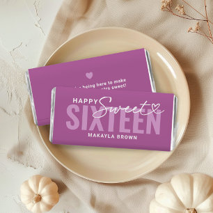 Happy Sweet Sixteen Orchid Birthday Hershey Bar Favors