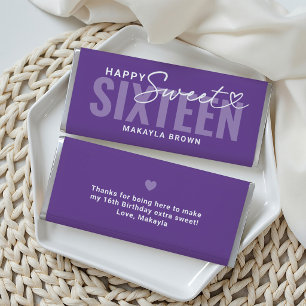 Happy Sweet Sixteen Violet Birthday Hershey Bar Favors