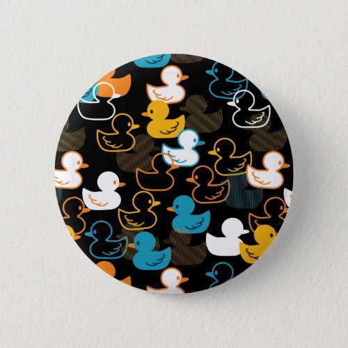 Happy Swimming a Paddling of Ducks Pattern Button