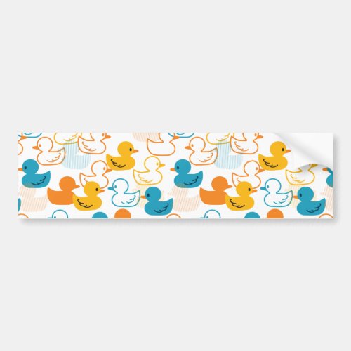 Happy Swimming a Paddling of Ducks Pattern II Bumper Sticker