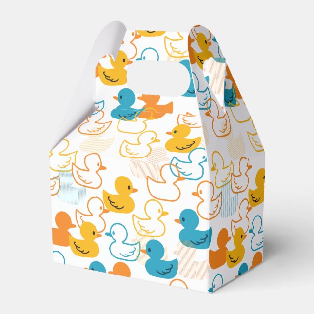 Happy Swimming a Paddling of Ducks Pattern II Favor Boxes (Front Side)