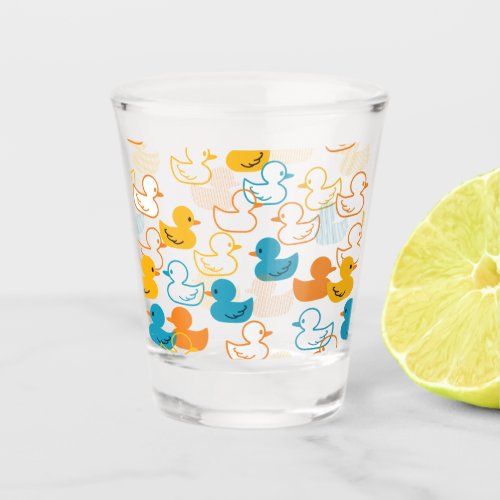 Happy Swimming a Paddling of Ducks Pattern II Shot Glass