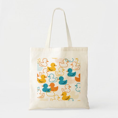 Happy Swimming a Paddling of Ducks Pattern II Tote Bag