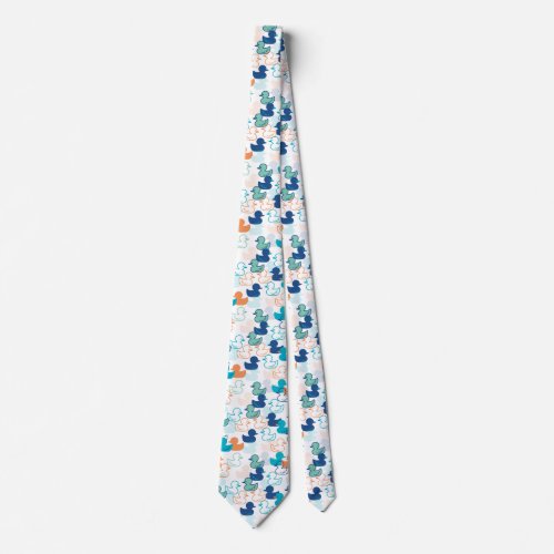 Happy Swimming a Paddling of Ducks Pattern III Neck Tie