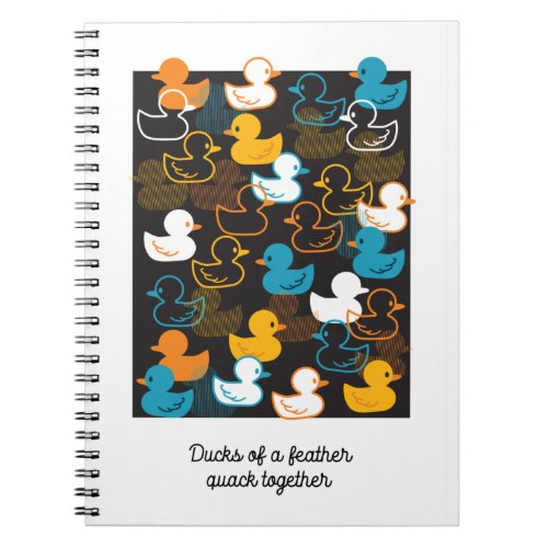 Happy Swimming a Paddling of Ducks Pattern Notebook