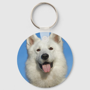 Happy Swiss Shepherd dog Keychain