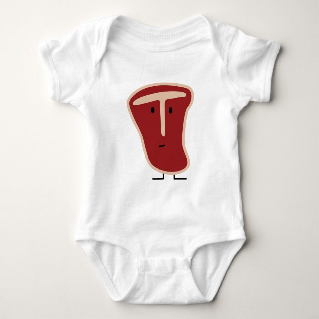 Happy T-bone steak Baby Bodysuit (Front)