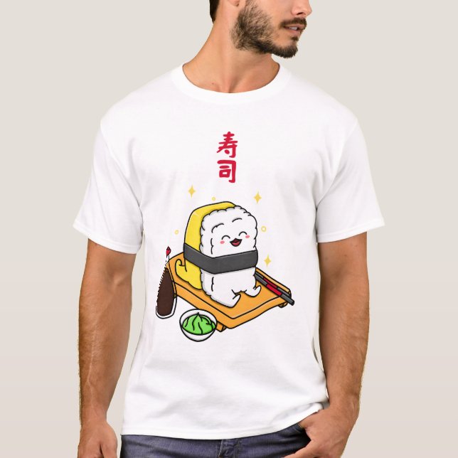 Happy Tamago Sushi  T-Shirt (Front)