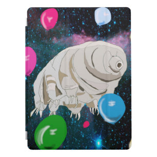 Happy Tardigrade floating through Space & balloons iPad Pro Cover