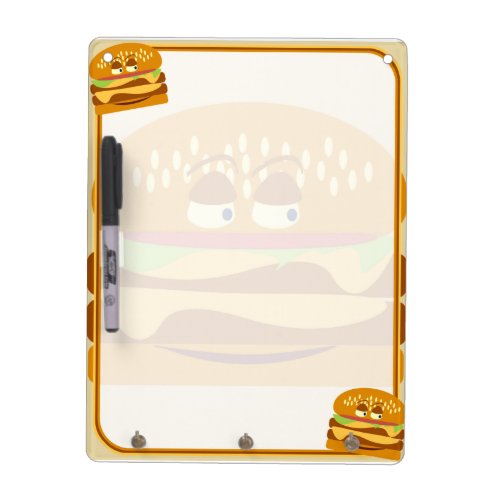 Happy Tasty Cheeseburger Dry_Erase Board