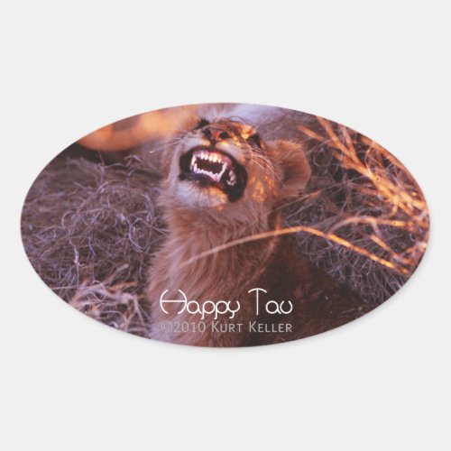 Happy Tau Oval Sticker