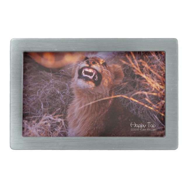 Happy Tau Rectangular Belt Buckle (Front)