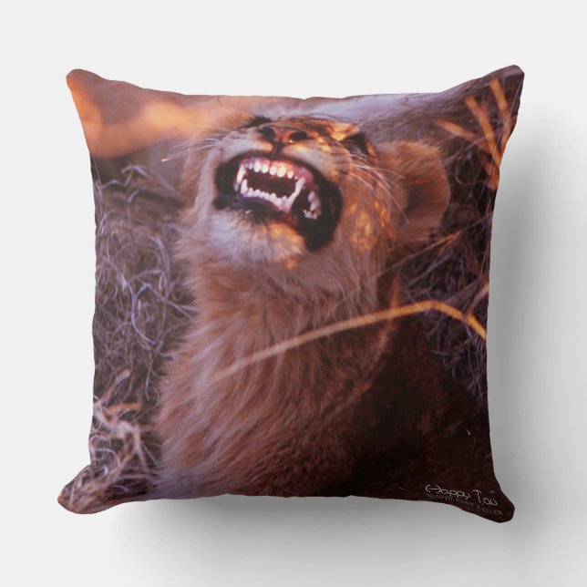 Happy Tau Throw Pillow (Front)