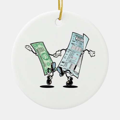 happy tax day ceramic ornament