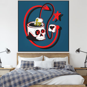 Happy Tea skull Canvas Print
